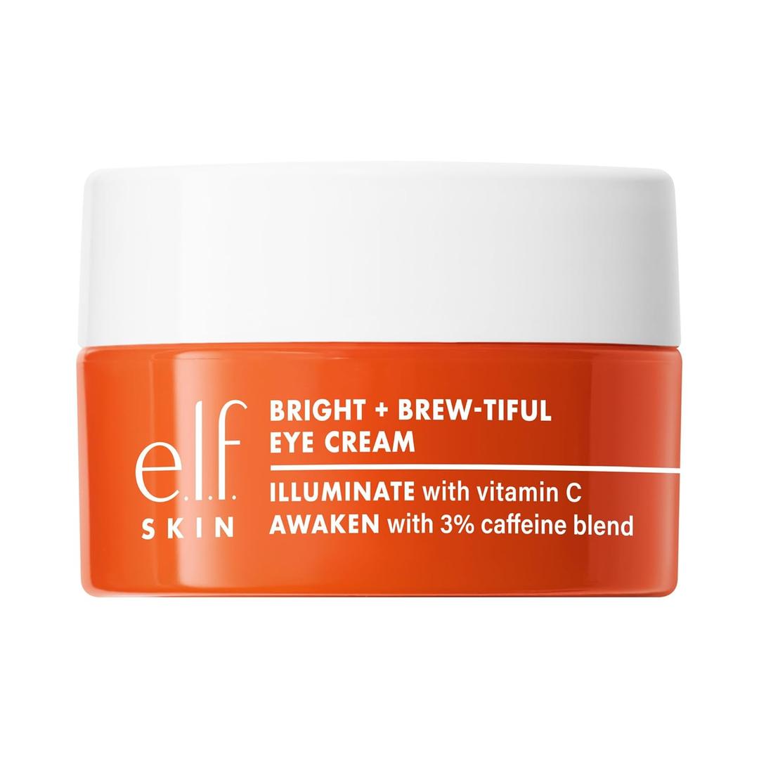 e.l.f. SKIN Bright + Brew-tiful Eye Cream, Helps Brighten Appearance Of Undereye Dark Circles & Repair Puffiness, Vegan & Cruelty-Free (0.52 Ounce (Pack of 1))