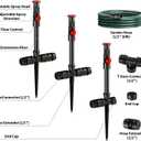 Flexible Sprinkler System, Above Ground DIY Irrigation Kit, Multi-Adjustable Lawn Sprinkler Set, Ideal for Plant and Flower Bed Watering, 30ft Garden Hose Included