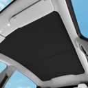 TOPABYTE Sunshade Roof for Tesla Model Y Juniper 2026 2025 Upgrade Ice Crystal Foldable Car Glass Sunroof Shade Sunshades Heat Insulation Cover Roof Window UV Protection, Model Y Juniper, Black