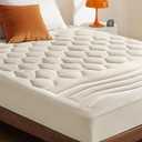 Bedsure Beige Queen Mattress Pad - Quilted Fitted Mattress Topper Protector with 8-21 Inches Deep Pocket, Noiseless Breathable Bed Cover Padded, Machine Washable, Beige, 60x80 Inches