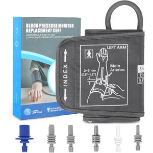 Small Blood Pressure Replacement Cuff Arm - 5.9"-9.5" BP Cuff for Individuals with Thin Tiny Slender Slim Upper Arms, 6 Size Connectors Compatible with Omron and Other Brands (Cuff Included Only) (Small)