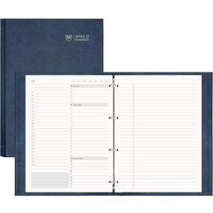 EMSHOI Undated Daily Planner 9.2" X 12", A4 To Do List Notepad, 240 Pages Ring Binder Planner Hardcover Leather Notebook for Work Business Meeting, with Yearly Schedule, Habit Tracker, Blue (8.5  11.5 inches (A4 compatible))