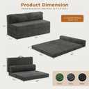 JUIKURY 6 Inch Tri-Fold Memory Foam Mattress Queen Size, 5 in 1 Convertible Sofa Bed, Foldable Floor Futon Sleeper Couch with Washable Cover & High-Density Foam, Portable Guest Bed for Living Room