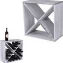 Wine Rack countertop Wooden Stackable Storage Rustic Retro Style Cube 24-Bottle Wooden Wine Rack Wine Cabinet (Weathered White), ja02