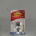 Command Small Bath Hook, Holds up to 1 lb, 1 Satin Nickel Shower Hook with 2 Water Resistant Command Strips, Damage Free Bathroom Organization