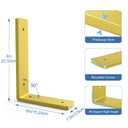 Heavy Duty Shelf Brackets, 6 Pack 10" x 6" Gold Metal Shelving Brackets 5mm Thick Shelf Support Bracket for DIY Decorative ( L 10" x H 6" x W1.5)