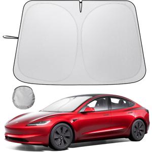 Car Windshield Sunshade for Tesla Model 3/Y Customized, Tesla Model 3/Y Accessories 2025 Foldable Front Window Sunshade, Upgraded UV Protection Fabric