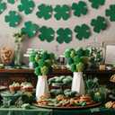 12 Pcs St Patricks Day Picks Felt Clover Picks Shamrock Flower Felt Stick Use as Gift Artificial Bouquet Centerpiece Vase Filler Cake Topper DIY Crafting St. Patrick's Day Decor (Green)