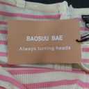 Womens Summer Striped Dress Strapless Side Slit Bodycon Sundress Casual Going Out Dress Beach Vacation Dresses, Size M