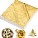 400 Pcs Gold Leaf Sheets for Art & DIY Projects, Gold Foil Sheets, Gold Flakes for Resin, Gilding Crafting, Nails, Furniture, Home Decor - 5.5" 