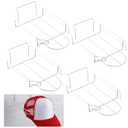 Yexiya 4 Pcs Wire Hat Display for Slatwall Baseball Hat Rack Retail Display Shelves Organizer for Merchandise Wall Door Closet Office Bedroom Store Slatwall Accessories, White