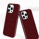Jusy Compatible with MagSafe Polka Dot Case for iPhone 13 Pro Max, Cute Aesthetic Polka Dots Magnetic Phone Case, Soft TPU and Hard PC Protective Phone Cover for Women GirlsShiny - Burgundy