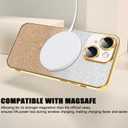 Misscase for iPhone 13 Magnetic Glitter Case Compatible with MagSafe,Full Protection Slim Shockproof Anti-Scratch Case with Camera Lens Protector Logo View Dust-Proof Net for Women Gold