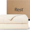REST Evercool Cooling Comforter, Twin/Twin XL, Blanket for Hot Sleepers, All Season Bedding to Keep Cool for Night Sweats, Breathable Lightweight Blanket, 68"x90" Inches, Snow Ivory