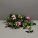 Teldrassil 4Pcs(26 FT) Artificial Rose Vine Fake Flower Garland Fake Silk Rose Hanging Vine for Wedding Party Background Arch Garden Background Decoration (Purplish Red)