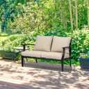 Aoodor 24" x 24" Patio Deep Seat Cushion Set, Water Resistant & Fade Resistant Outdoor Furniture Cushions with Adjustable Straps for Patio, Deck, Garden, Brown