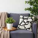 Faylapa Farmhouse Pillow Covers 18x18 Inch Set of 2, Cute White Cow Ghost Holiday Linen Throw Pillow Cases for Home Bedroom Living Room Sofa Couch Decor (Cover ONLY)