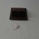 Plastic 4 inches Brown Ventilation Grille with Vent Hood, Built in One Direction Gravity Flap - 3.9 inches / 7.5 inches x7.5 inches (4", Brown with Hood)