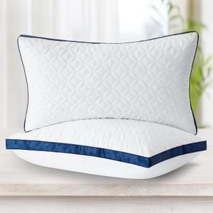 King Size Pillows Set of 2 Cooling Hotel Luxury Bed Pillows for Sleeping 2 Pack, Supportive Breathable Down Alternative Gusseted Pillow for Side Stomach or Back Sleepers