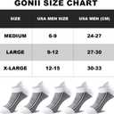 Gonii Men's Running Athletic Ankle Socks - Thick Cushioned Low Cut Socks (5 Pairs) (Gray, S)
