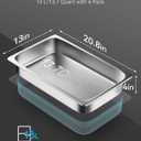ZeroPone 6 Pack Hotel Pans, Full Size 4" Deep Stainless Steel Steam Table Pan, 20.8" L x 12.8" W 22 Gauge Metal Commercial Catering Food Pans Anti Jam Food Storage Containers