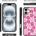 OOK Magnetic for iPhone 16 Case Pink Flower Cute Design [Compatible with MagSafe] Hard PC+Soft TPU Bumper Anti-Slip Ultra Thin Case, Pink Flower