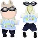 17cm Doll Clothes,Outfit Set Includes Shoes for 17cm Dolls-Fashion Premium Cute Easy Removable Doll Clothing Set with Accessories(No Doll)(Van-Hoodie-Yellow-4)