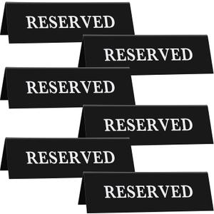 6 Pieces Plastic Reserved Table Sign Table Tent Wedding Guest Reservation Seat Sign for Restaurant Wedding Chairs