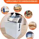 plastic storage bins with lids containers,38qt(15.8"x11.8"x11.8") 6pack,collapsible moving boxes with handles stackable storage bins,Double-layer hollow shock-absorbing material,white