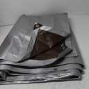 12x12 Heavy Duty Tarp, 10 Mil Thick, Waterproof, Tear & Fade Resistant, High Durability, UV Treated, Grommets Every 18 Inches. (Silver/Brown - Reversible) (12 x 12 Feet)