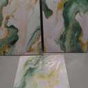 3Pcs Green and Gold Wall Art Emerald Green Abstract Boho Marble Wall Decor Modern Luxury Posters Prints Pictures Paintings Artwork for Living Room Bedroom Bathroom Home Decorations(16x24 in Canvas)