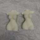 2 Pieces Female Body Shaped Soy Candle Woman Bust Candle Home Decoration for Christmas Bedroom Bathroom Aesthetic Decoration(White)