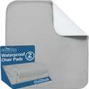 Waterproof Chair Pads for Incontinence Washable 22'' x 21'', 2 Pack Absorbent Seat Protector Pee Pads for Adults, Elderly, Kids, Toddler and Pets, Grey (Gray)
