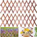 2 Pack Expandable Wooden Lattice Fence, Garden Trellis for Climbing Outdoor Plants, Stretchable Panel Wall Trellis Vertical Rack Wood Frame Patio Decorative for Vine Ivy Rose