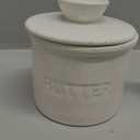 Butter Crock with Lid for Countertop  Ceramic French Butter Dish for Spreadable Soft Butter, Butter Container Holder with a Water Seal, Housewarming Gift, Kitchen and Home Decor, Speckled White