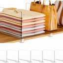 Clear Acrylic Shelf Dividers for Closet Organization - 6 Pack Closet Shelf Divider for Sweatshirt,Towel,Bag,Purse,Clothing,Sweater Organizer,Plastic Dividers and Separators for Shelves and Bedroom