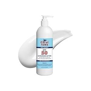 Coral Isles Sunscreen SPF 50 LOTION | Broad Spectrum UVA/UVB Protection | Hawaii 104 Reef Act Compliant (Oxybenzone & Octinoxate Free) | Water Resistant 80 Min. | Quart with Pump (32 Fl Oz) Coral Isles Sunscreen SPF 50 LOTION | Broad Spectrum UVA/UVB Protection | Hawaii 104 Reef Act Compliant (Oxybenzone & Octinoxate Free) | Water Resistant 80 Min. | Quart with Pump (32 Fl Oz)