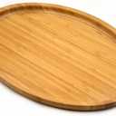 Bamber Large Size Bamboo Serving Tray, Oval, 15.5 x 11.8 x 0.8 Inches