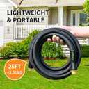 Flexible Garden Hose Water Pipe - 25FT Lightweight Garden Water Hose, Portable Patio Hose with Solid Brass Fittings and Double Latex Core for Pet Washing, Black