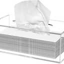 Acrylic Tissue Box Cover, Clear Tissue Box Holder, PITBVO Facial Napkin Dispenser Holder Case Dryer Sheet Holder for Car, Bathroom, Kitchen, Office, Living Room, Home, Laundry, Counter Hotel Use