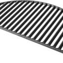 Kamado Joe Durable Half-Moon Cast Iron Cooking Grate with Grill Grate Lifter for Classic Joe 18-inch Charcoal Grill and Smokers in Black, Model KJ-HCICG