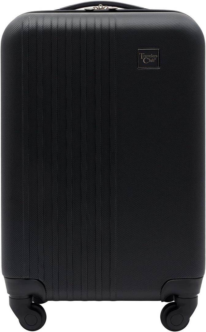 Travelers Club Cosmo Luggage, Black-20, 20-Inch