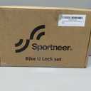 Sportneer Bike Lock: Heavy Duty Anti Theft Bike U Lock with 5ft Security Steel Cable - 17mm Shackle Bicycle U-Locks with 2 Keys & Mounting Bracket for Road Mountain Bike, Size 7.76''x5.02'', 1.64lb