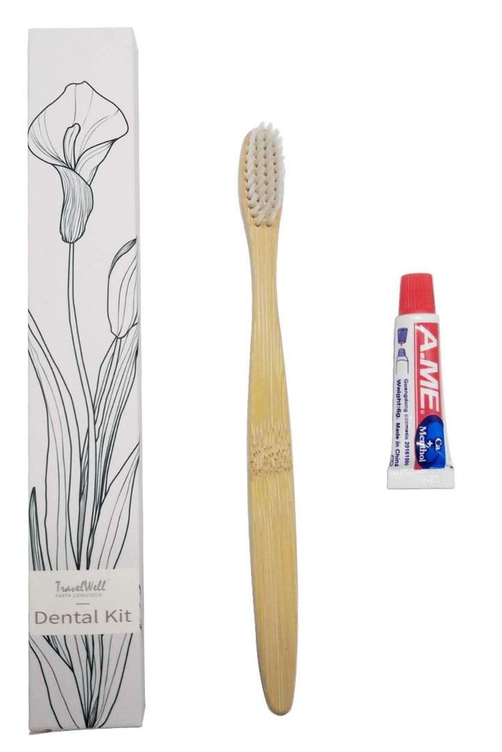 Individually Wrapped Disposable Toothbrush and Toothpaste Boxed 200 Sets per Case Flower Series