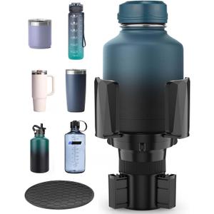 DYLEN Car Cup Holder Expander, Cup Holder Extender Adapter for Car with Expandable Insert, Compatible with Yeti 20/26/30oz, Hydroflask 32/40oz, Large Water Bottles in 3.0"4.1"