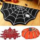 Duraaamo 4 Pcs Christmas Holiday Bath Mat Set Christmas Tree Snowflake Area Rugs Pumpkin Spider Web Non Slip Rugs Machine Washable Welcome Door Mat for Christmas Bathroom Bedroom Decor