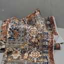 Lahome Oriental Washable Rugs for Living Room, 5x7 Area Rugs for Bedroom Ultra-Thin Non-Slip, Stain Resistant Vintage Low-Pile Throw Carpet for Dining Room Office, Brick Red