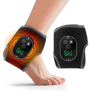 Cordless Foot Massager with Heat,3000mAh Portable Ankle Warmer Wrap,Ankle Brace 4 Heat & 3 Vibration Levels, Rechargeable Foot Relax for Men Women, Gift for Elderly (Black)