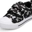 K KomForme Toddler Boys & Girls Shoes Kids Canvas Sneakers with Cartoon Dual Hook and Loops, 8 Toddler
