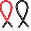 2 AWG Battery Cable 2AWG Gauge Battery Inverter Cables for Automotive Solar Marine Boat RV Car Motorcycle (2 AWG, 1FT, 3/8")